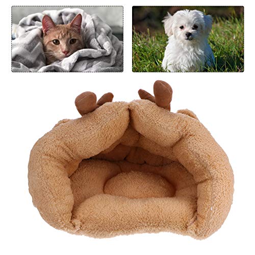 Balacoo – Barraca de alce de Natal para animais de estimação, esponja de pelúcia, gato, cachorro, ha
