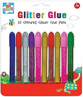 Anker Kids Create, Arts & Crafts, 10 Coloured Glitter Glue Pens, Assorted, 29.7x21x2 cm