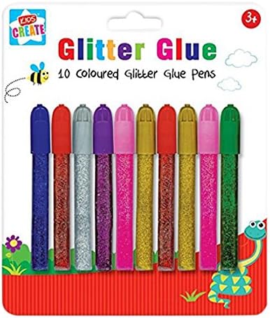Anker Kids Create, Arts & Crafts, 10 Coloured Glitter Glue Pens, Assorted, 29.7x21x2 cm