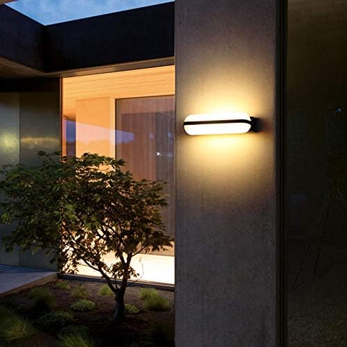 24W LED Outdoor/Indoor Gate Door-side Garage Wall Sconces Light Fixture Waterproof IP65 Black Warm White