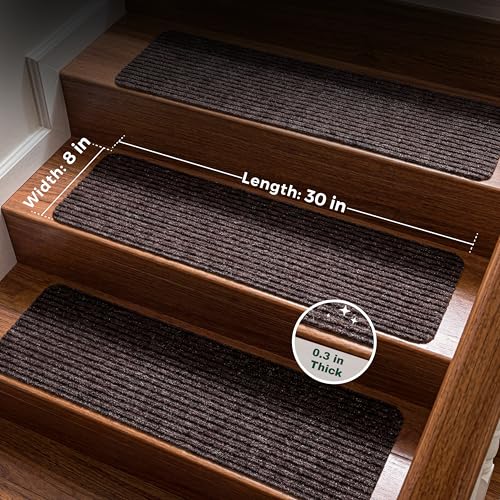 MBIGM 8″ X 30″ (15 in Pack) Nonslip Carpet Stair Treads Non-...