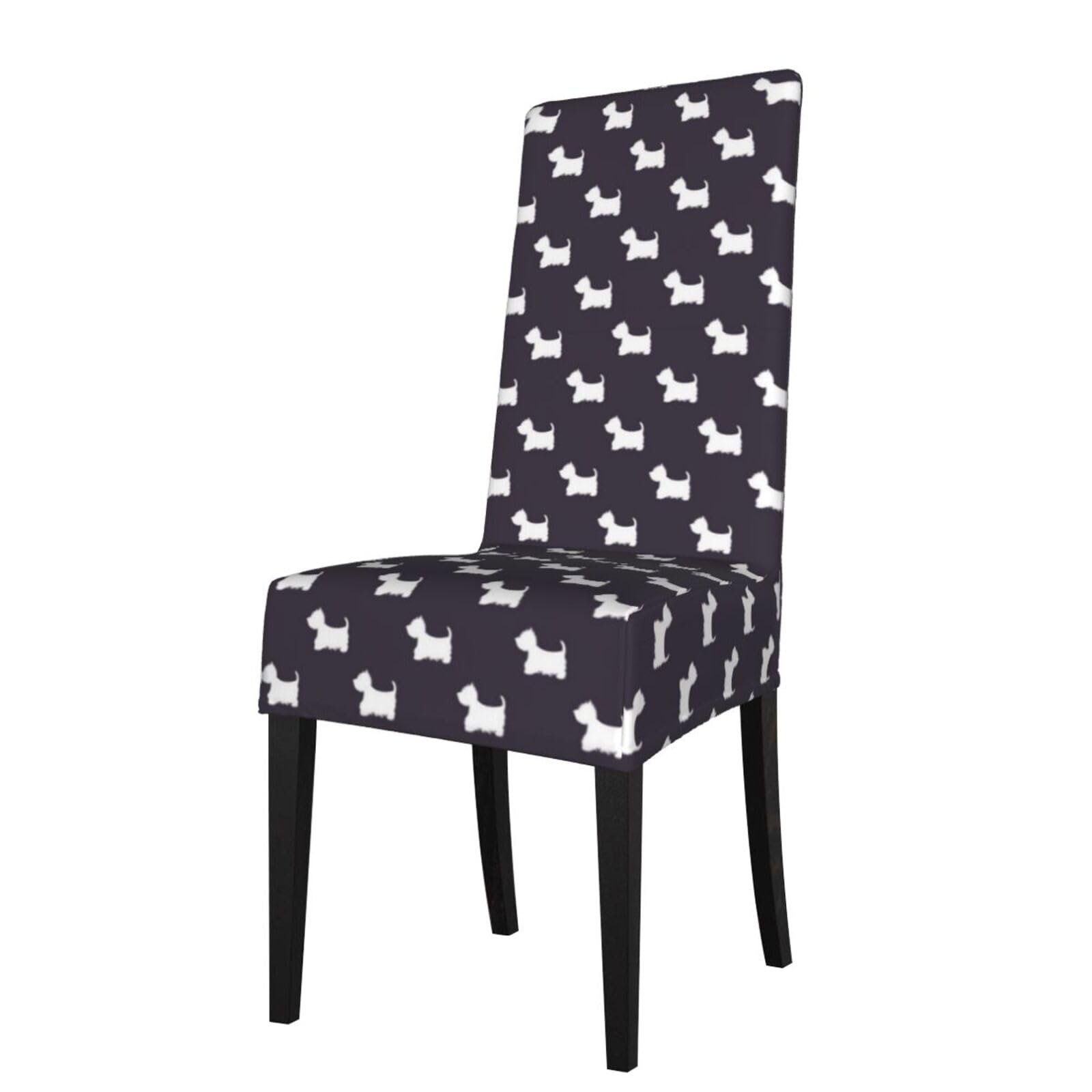 Lkymoh As Picture West Highland Terrier, Chair Covers Stretch Chair Slipcovers For Dining Room, For Party Pet Protection Universal Fit Soft Polyester