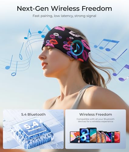 Image of LOVE EYE Sleep Sport Headphones Wireless Bluetooth 5.4 Headband Headphone