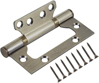 6 Pack Door Hinges Non Mortise Door Hinges, 4 x 3 inch Stainless Steel Door Hinge with Mounting Screws, Easy Installation,Bronze