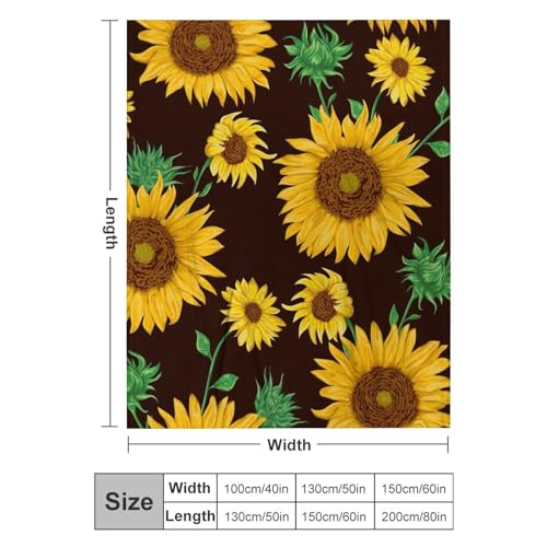 Plaid canapé flanelle douce couverture polaire tournesol jeté lit - 3