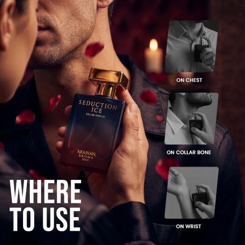 Image of Arabian Aroma Seduction Ice Eau de Parfum for Men - 50ml | Fresh Citrus & Fruity Fragrance | Long Lasting Perfume for Man