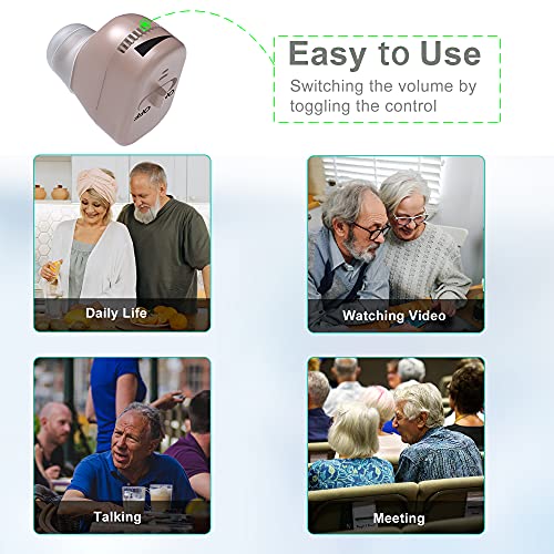 Hearing Amplifier, Ear Sound Enhancer, Enhanced Speech, Feedback Cancellation Mini In-The-Ear Sound Amplifier, Personal Hearing Device To Aid Adults And Seniors #TOP2