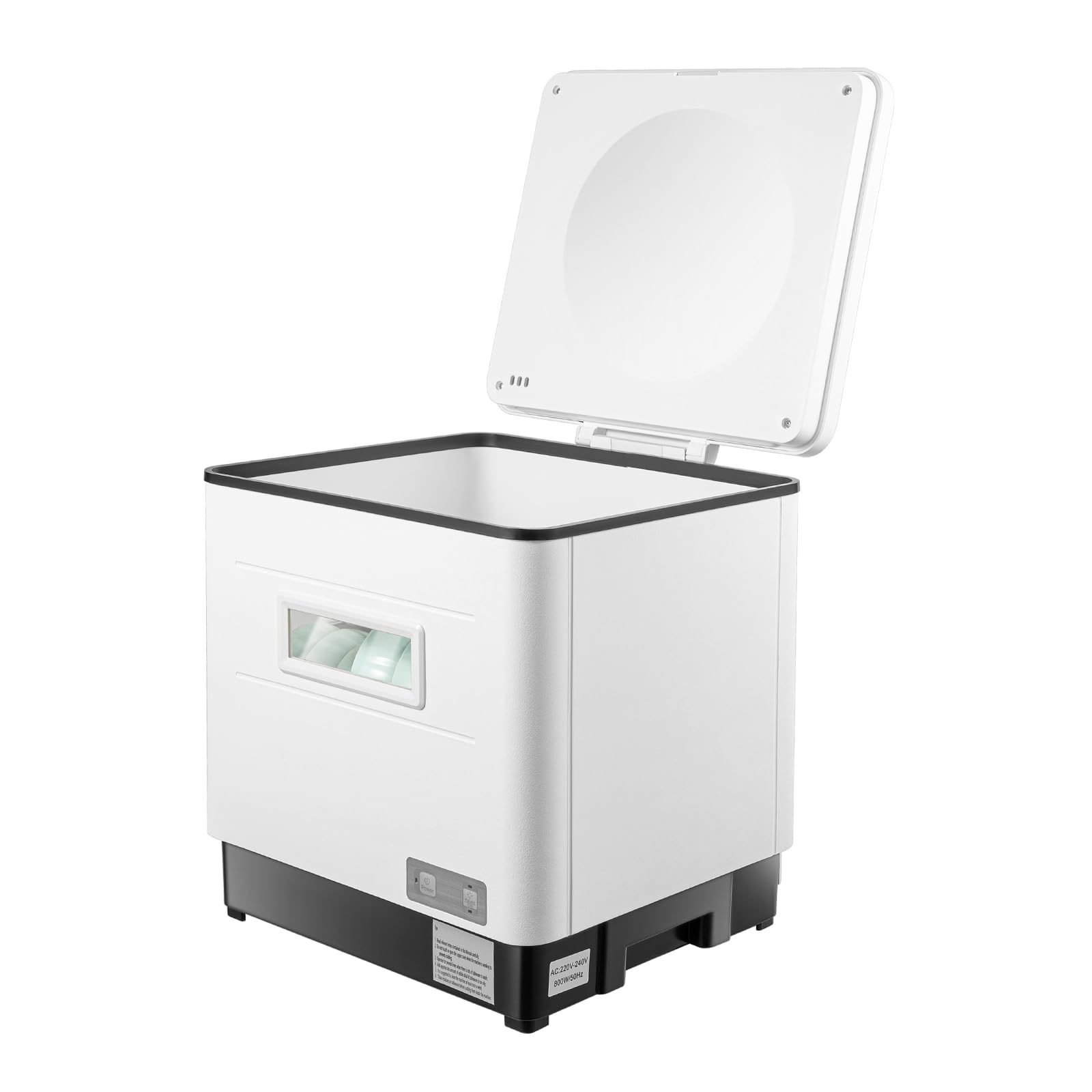 Lavastoviglie in acciaio inox, mini lavastoviglie da tavolo, 800 W, 220 V, per piccole cucine, bianco
