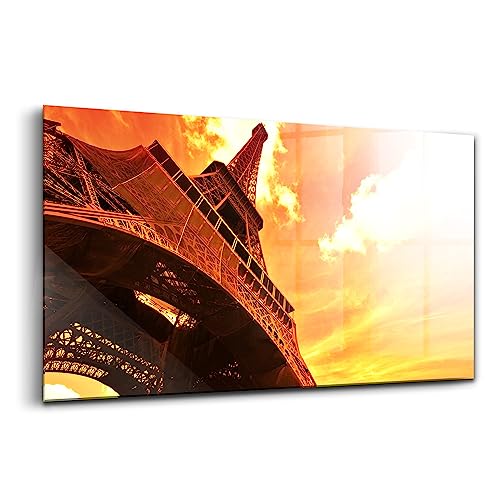 Tableau moderne verre coloré 100x50cm tableau Paris Tour Eiffel