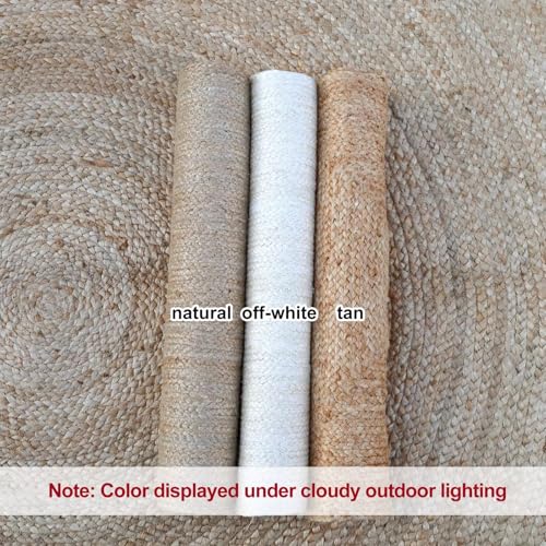 Tapete decorativo trenzado de yute 3'x4' Shatex miniatura 6