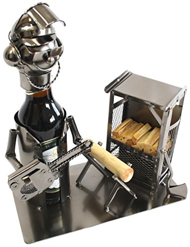 Moderne bière Bouteille Porte Bouteille Stand métal bûcheron à Hauteur de l’Argent 24 cm