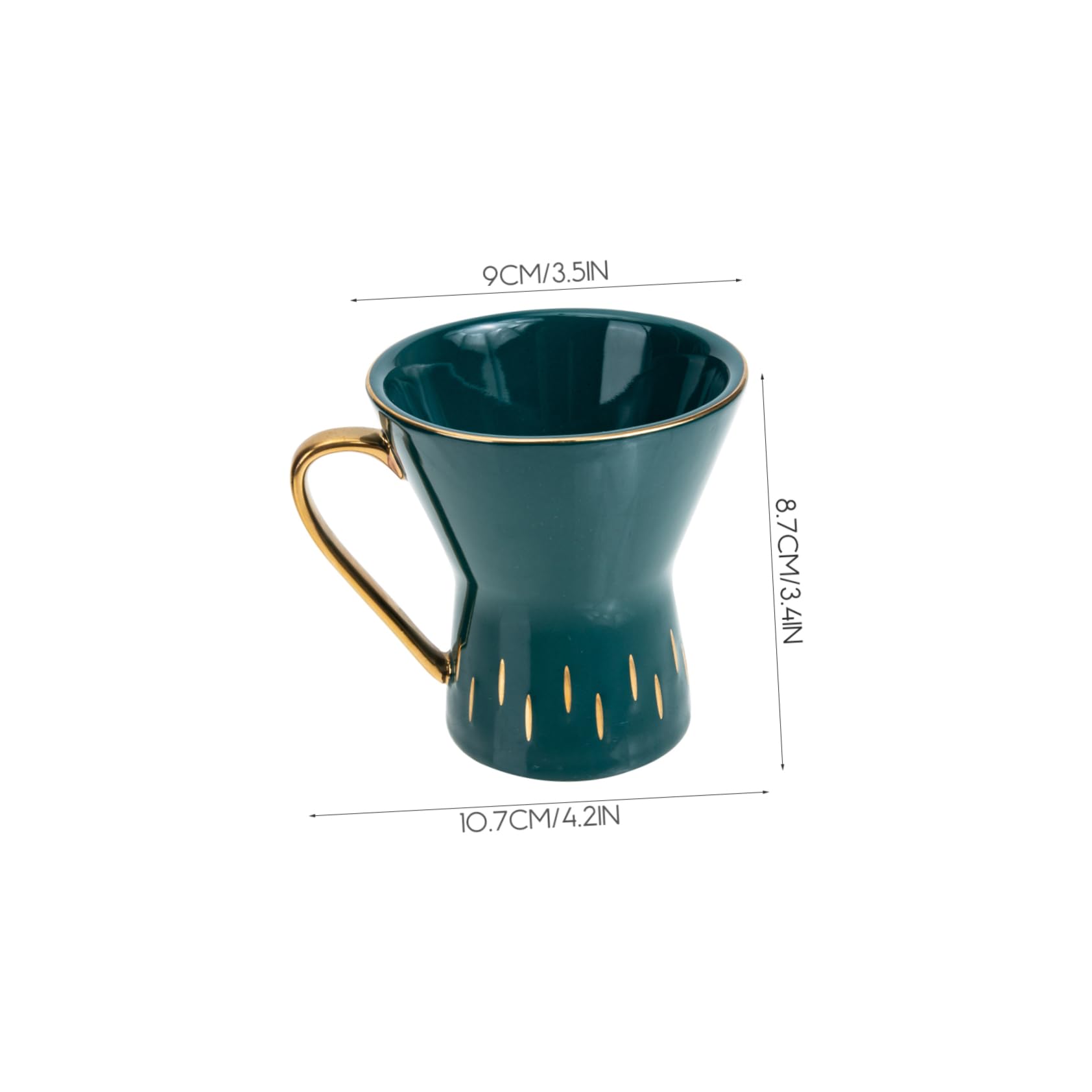 3 Sets Pour over Kaffeetasse Espresso-Tasse Keramik-Kaffeetasse und Untertasse, Kaffeetasse mit weißer Untertasse mit Goldrand, Espressotassen und Untertassen, Bürokeramik, gut aussehende