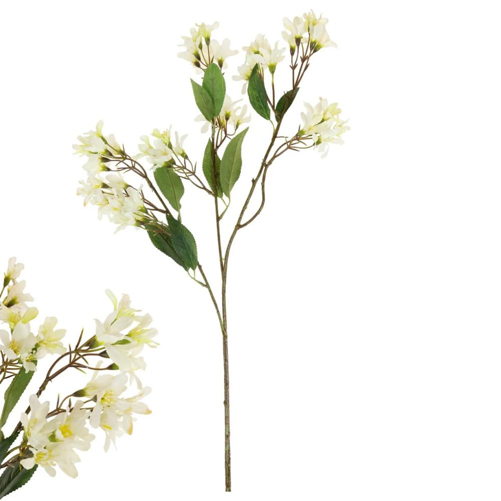 FloristryWarehouse Faux Silk Spring Blossom Flower Spray 70cm/27 Inches Cream