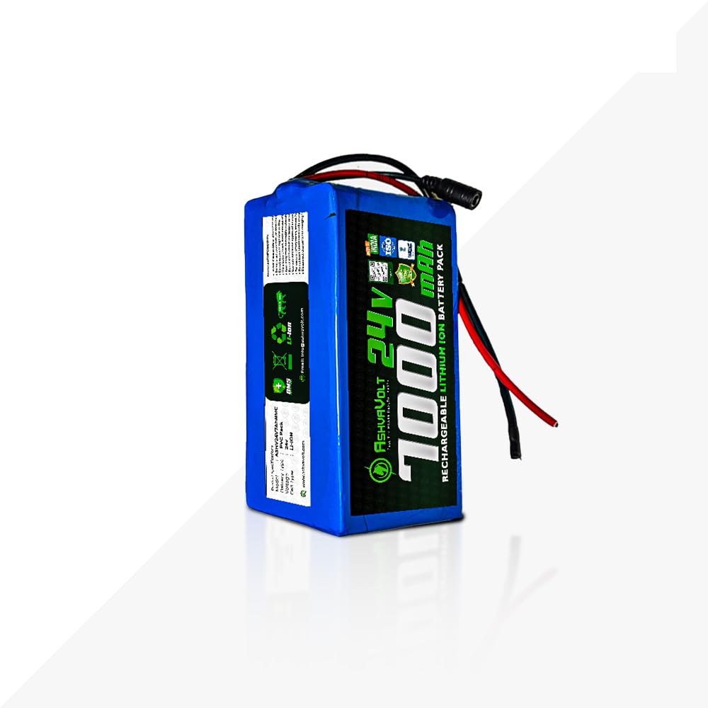 AshvaVolt® 24V 7Ah (7000mah) Lithium-Ion Rechargeable Battery Pack