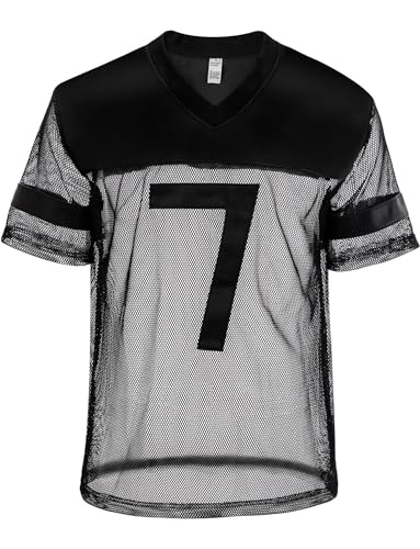 FEOYA See Through Fishnet Top Mesh T Shirts for Men Transparent Pu Tee Round Neck Long Short Sleeve Party Club Top2