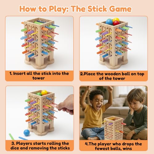 Juegos Montessori de Madera 5 en 1 para Niños 4-6 años miniatura 4