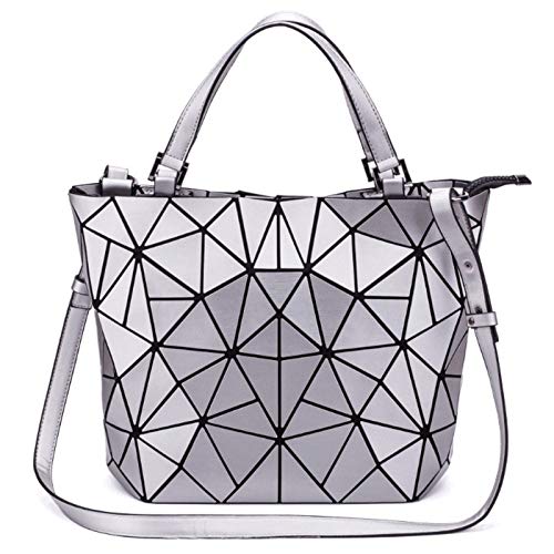 silver geometric bolsa