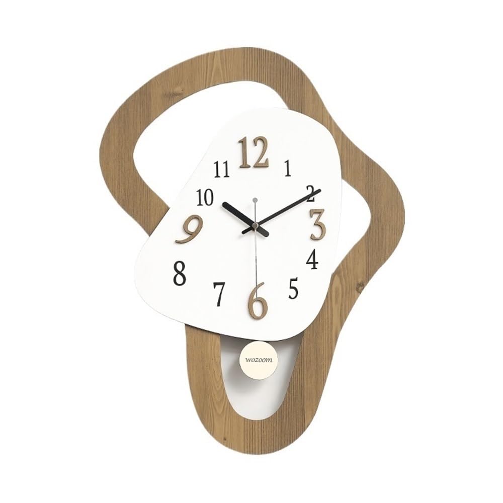 Decorativa Reloj de Pared Digital Cuarzo 36 x 48 cm, Moderno, for decoración Interiores y cocinas (Negro) para Oficina(Blanco)