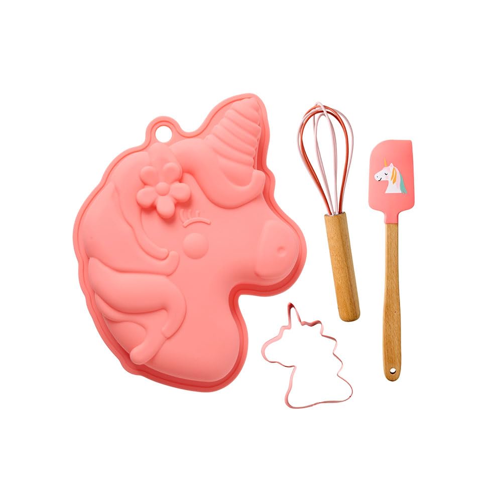 Stampi da forno in silicone a forma di unicorno, set da 4 RICE by RICE