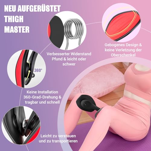 Oberschenkeltrainer 28-38lb Beckenboden Trainer Damen für Frau Beinpresse, Multifunktionaler Arm und Beintrainer Trimmer, Gesäßtrainer po Trainer mit Resistance Bands Fitnessband Booty Sport Bands
