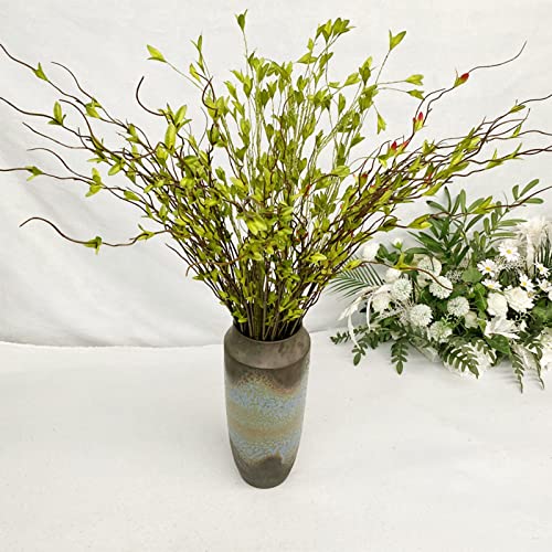 Flueyer 6 Packs Artificial Greenery Stems, 44 Inch Faux Branches for Vase Filler Faux Ficus Twig Stems Leaves for Floral Arrangement Bouquets Wedding Decor