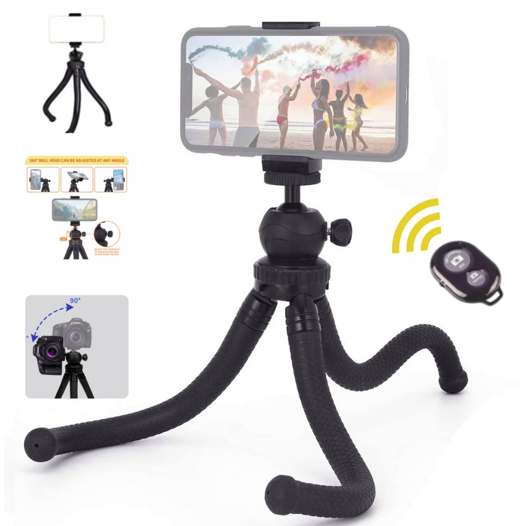 FARROBIZZPremium Flexible Phone Tripod with Wireless Remote, Mini Tripod Stand for Camera GoPro/Mobile