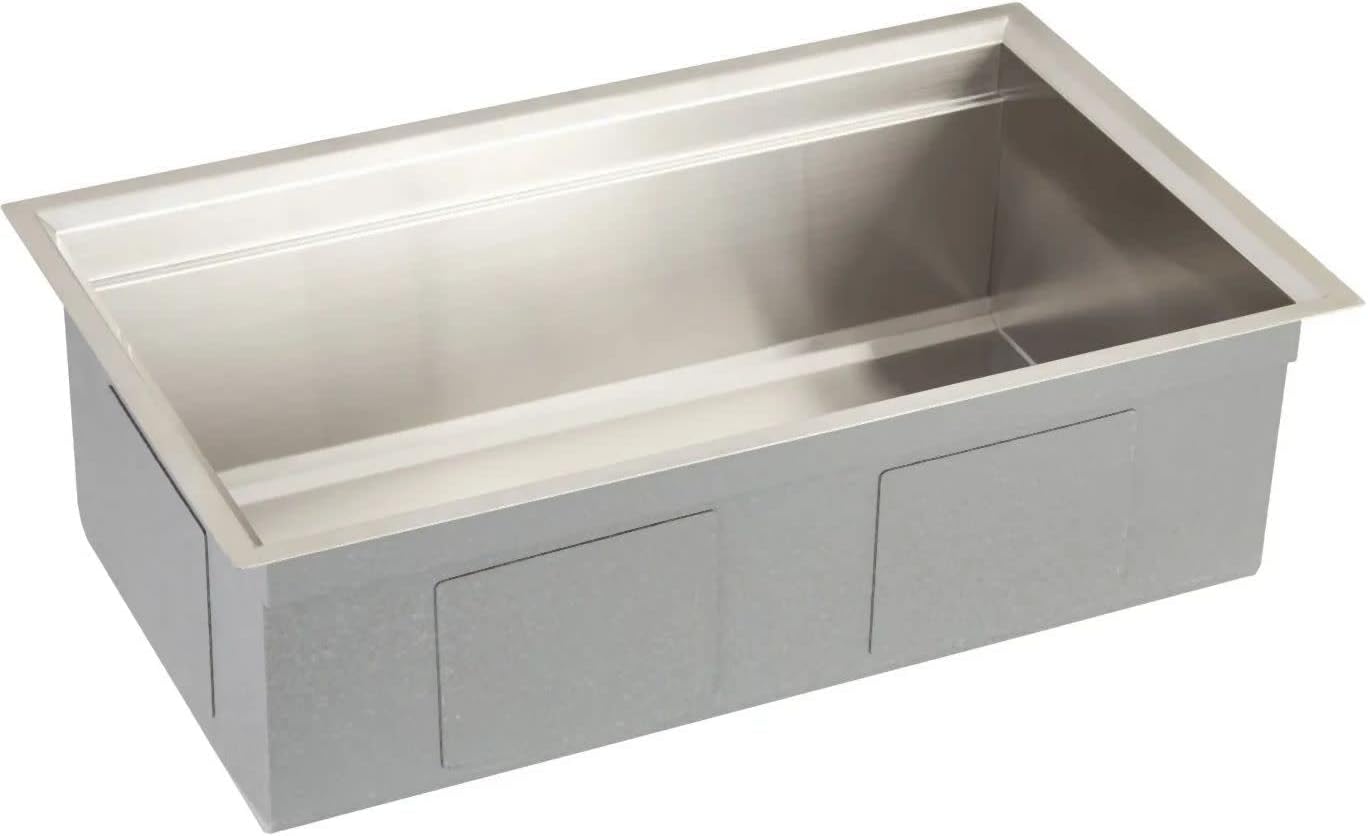 Signature Hardware 447793 Workspace 32" Undermount Single Basin Stainless Steel Kitchen Sink with Accessories