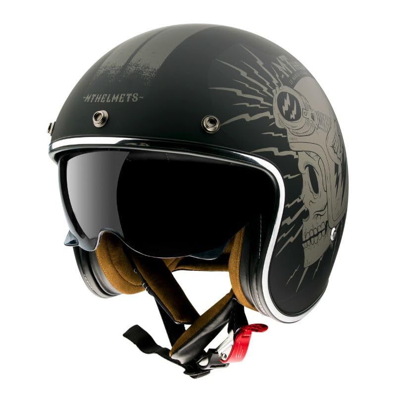 Casco jet MT Le Mans 2 SV DILER A2 negro mate talla XS con gafa solar para moto urbana