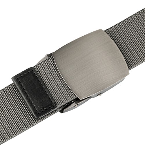 Sportmusies Elastic Belts for Men, Military Style Stretch Webbing Tactical Duty Belt (Grey,Auto Metal Buckle)3