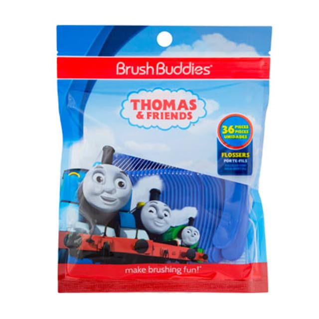 Brush Buddies Thomas Friends Train Hand held Flossers Dental Floss Picks 36 Foot Pack of 1 Blue
