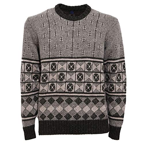 Sweater men mix wool green grey pull chaud hiver homme