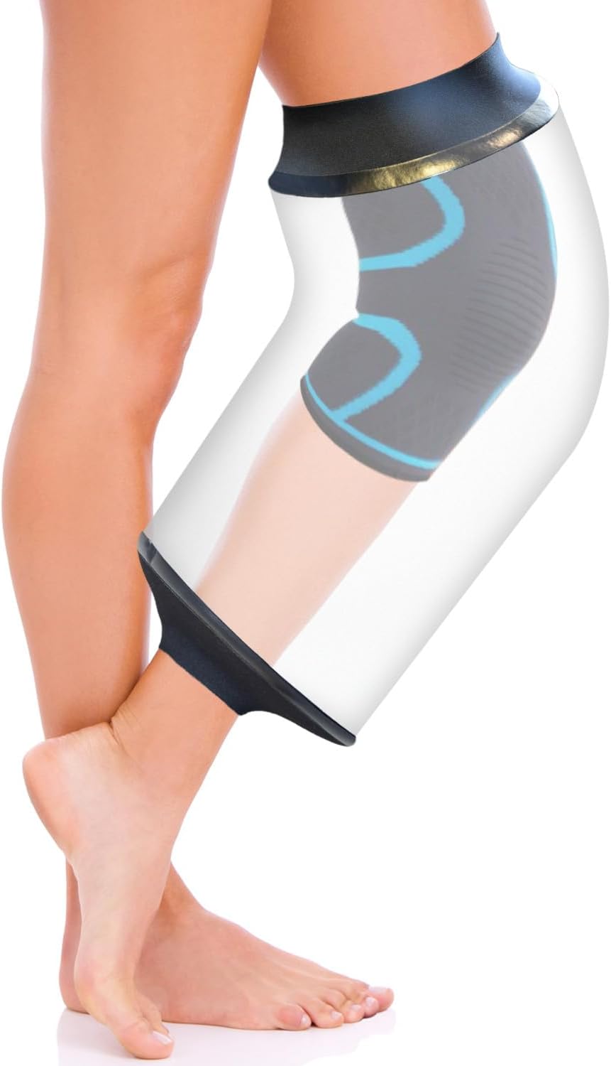 Knee Cast Cover for Shower, Waterproof Bandage and Cast Protector for Knee Replacement Surgery, Wound, Burns Watertight Protection Reusable (76 PCS)