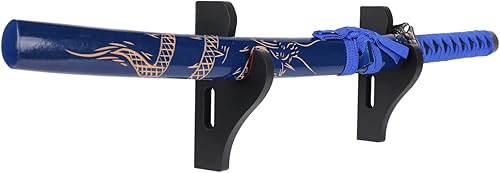 Miniatura 6 de Soporte de espada Katana de montaje en pared, 1 par de terciopelo acolchado ajustable gancho soporte de exhibición Samurai Sword Hanger sable de luz