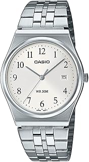 Casio MTP-B145D-7BV Men's Vintage Stainless Steel Easy Reader White Dial 3-Hand Analog Watch