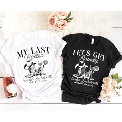 Bachelorette Party T-Shirts Personalized Cowgirls Shirt Funny Bachelorette Matching T-Shirt Custom Bridal Party Shirts3
