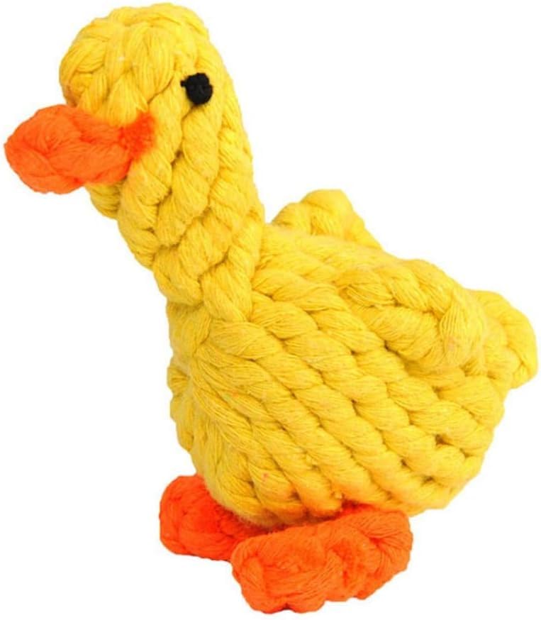 Mythonic Duck Rope Dog Toy (12cm) Tough Natural Cotton Chew Toy for Small & Medium Dogs Fun Animal Shape, Teeth Cleaning