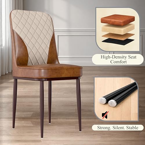 Image of Jewel Premium Velvet Dining Chair with Strong Metal Legs, Cushioned Seat, Chair for Dining, Living Room, Bedroom & Balcony (Saddle Cream)