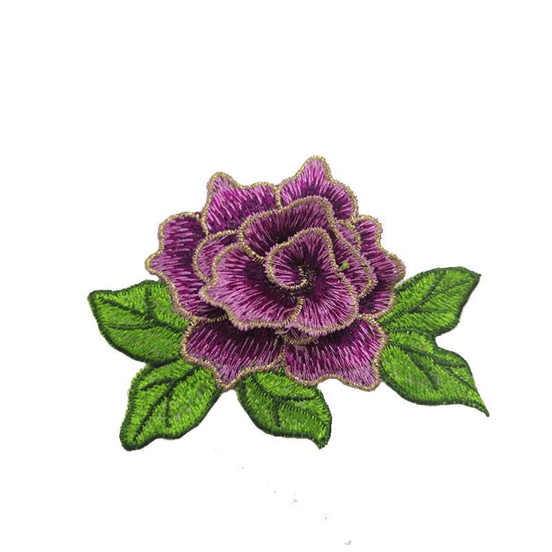Naszywka haftowana 11 * 8 CM 5 SZTUK Mały niebieski kwiat haftowany naszywka do prasowania aplikacje chińskie na odzież naszywki przyszycia kurtkę jeansową(Black)