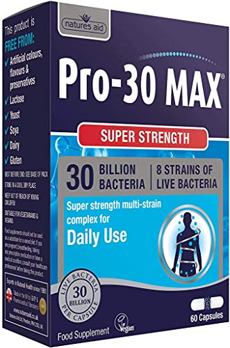Image of Natures Aid | Pro-30 Max 30 Billion Daily Probiotic Capsules | 1 x 60s