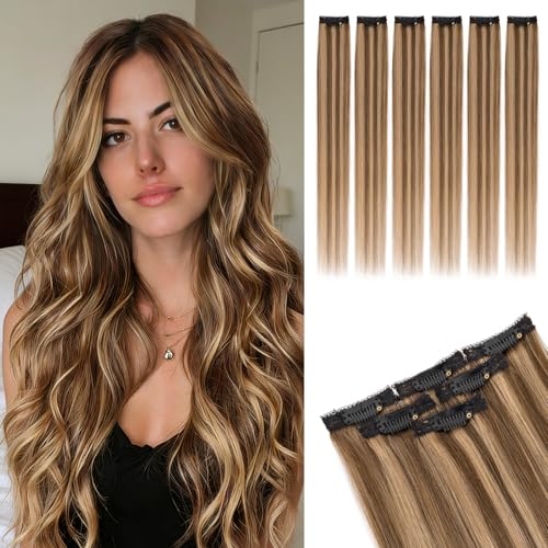 Rich Choices Real Human Hair Clip In Extensions-6 Pcs Single