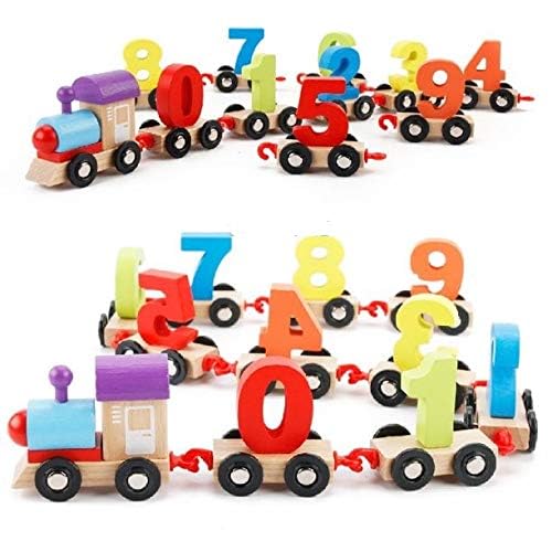 Boys Play 11pcs Train Digital Number Train Wooden Toy Set for Kids (Multicolor)