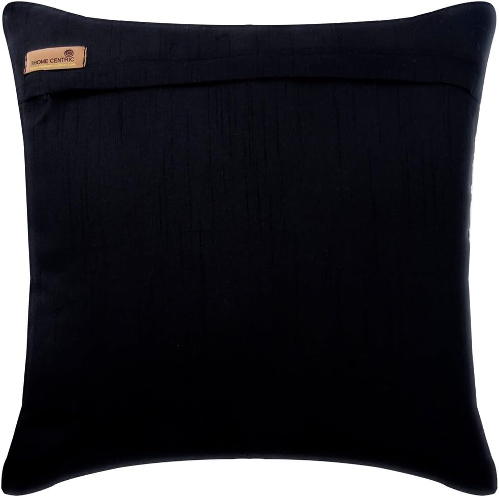 The HomeCentric Euro Pillow, Decorative Black Euro Pillow Covers 26x26 inch (65x65 cm) Silk Euro Pillow Shams, Striped, Pintucks, Textured, Striped, Contemporary European Pillow Covers - Dark Secret