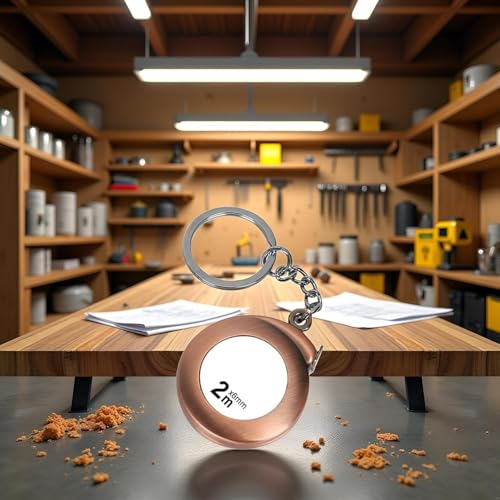Cinta métrica pequeña retráctil con llavero, 6 pies miniatura 6