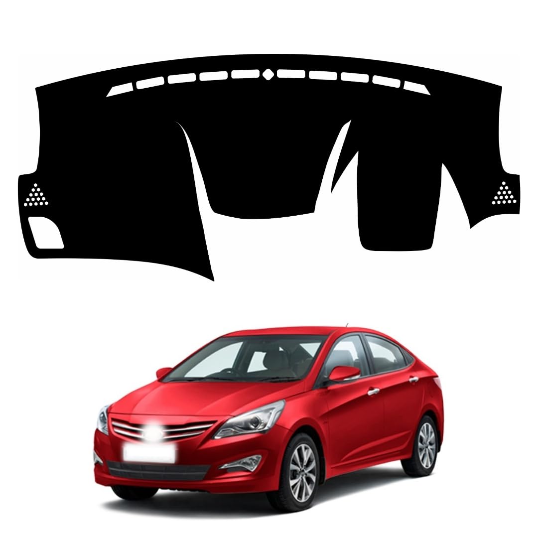 ZEETAS Car Dashboard Cover Compatible with Hyundai Verna 2011-2017 Dustproof, UV Resistant | All-Weather Protection | Custom Fit Car Accessories (Balck)-image-36