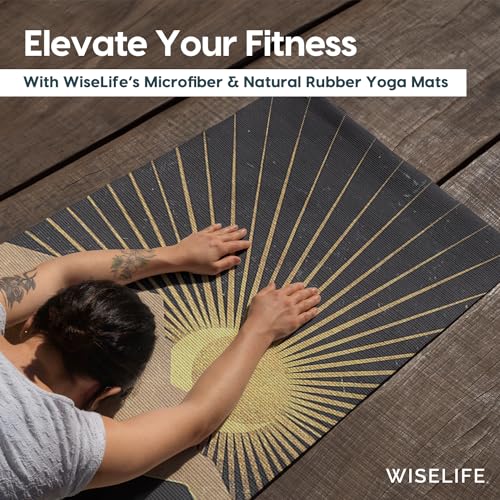 Image of Wiselife PU Natural Rubber Yoga Mat + Carry Strap | Extra Thick Extra Long Extra Wide Exercise floor mat for Gym, Workout, Fitness, Yoga and Pilates | Arabian Night - 6mm