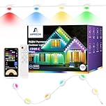 APPECK Permanent Outdoor Lights 100ft with 72 LEDs, DIY Scene Modes, Smart RGBW Eaves Lights Waterproof, App/Remote Control for Christmas, Holidays, with Alexa/Google Assistant, White