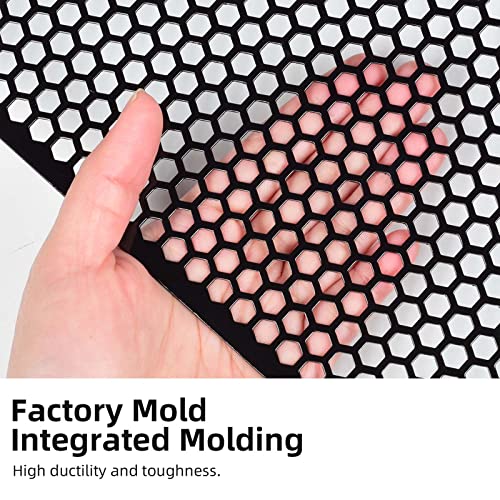 Image of AggAuto Universal 40 inchx13 inch Car Grill Mesh - Aluminum Alloy Automotive Grille Insert Bumper Honeycomb Hole 6mm Spacing 2mm, One of the Most Multifunctional Shape Grids 100x33cm Black