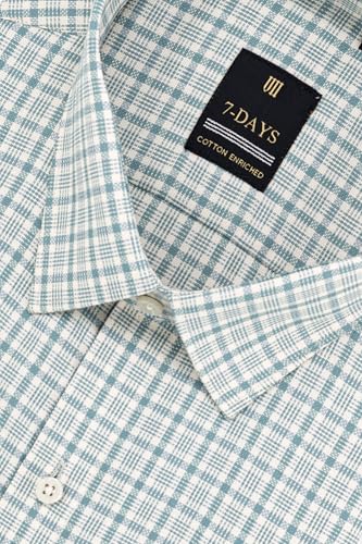 Image of 7-DAYS Men's Premium Checks Formal Shirt - Cotton Rich, Regular Fit, Full Sleeve, with Pocket, Wrinkle Resistant - Stylish Office & Everyday Wear.