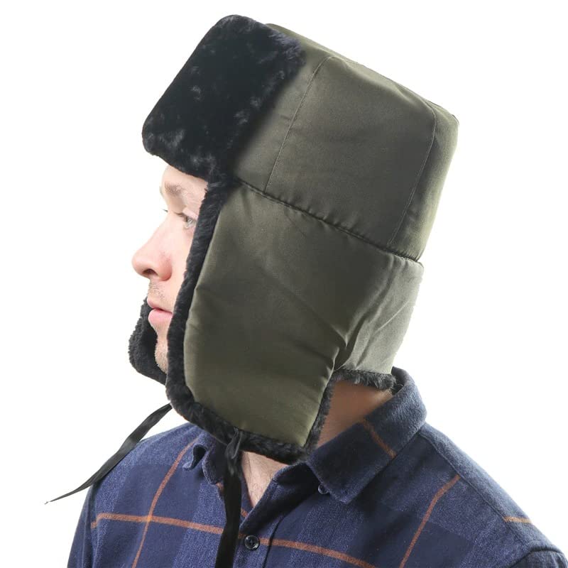 Amazon.co.jp: 黑-緑 ソビエト軍軍事バッジロシアushankaボンバー帽子