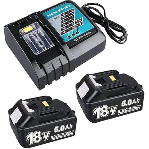 2 Pack 5.0Ah BL1850B Battery and Charger Cover